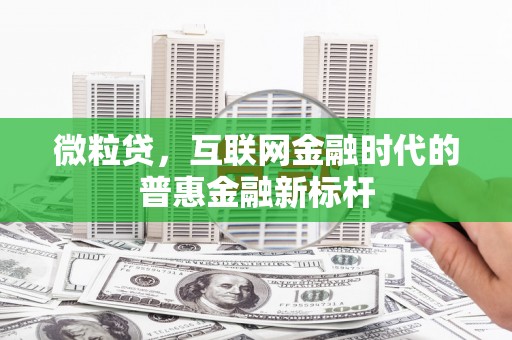 代县微粒贷，互联网金融时代的普惠金融新标杆