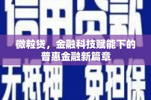 代县微粒贷，金融科技赋能下的普惠金融新篇章