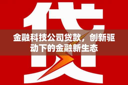 代县金融科技公司贷款，创新驱动下的金融新生态