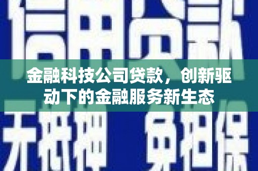 代县金融科技公司贷款，创新驱动下的金融服务新生态