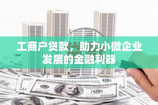 代县工商户贷款，助力小微企业发展的金融利器