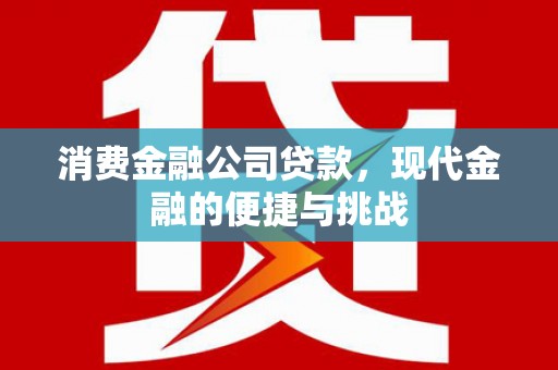代县消费金融公司贷款，现代金融的便捷与挑战