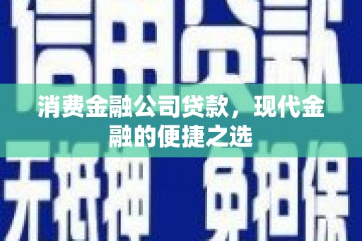 代县消费金融公司贷款，现代金融的便捷之选