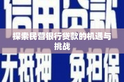 代县探索民营银行贷款的机遇与挑战
