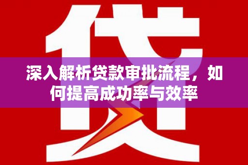 代县深入解析贷款审批流程，如何提高成功率与效率
