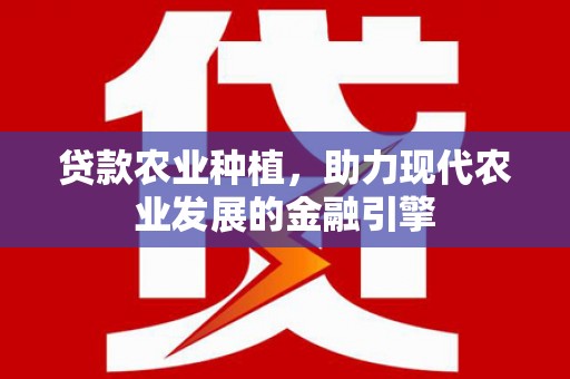 代县贷款农业种植，助力现代农业发展的金融引擎