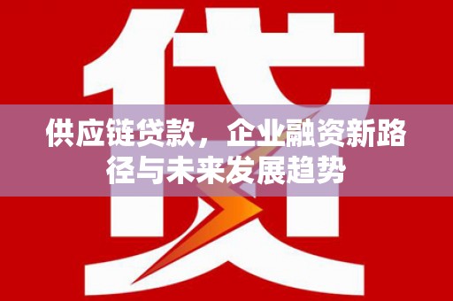 代县供应链贷款，企业融资新路径与未来发展趋势