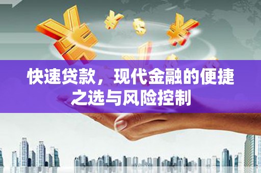 代县快速贷款，现代金融的便捷之选与风险控制