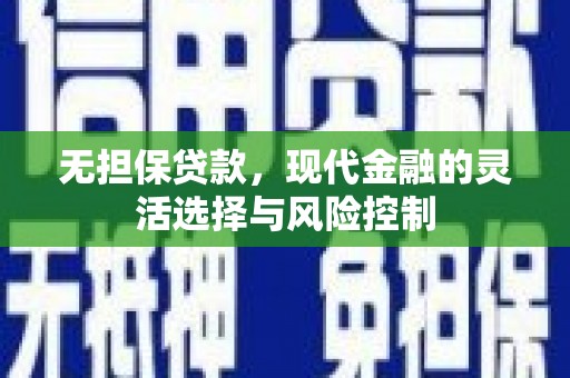 代县无担保贷款，现代金融的灵活选择与风险控制
