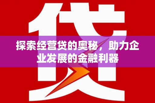 代县探索经营贷的奥秘，助力企业发展的金融利器