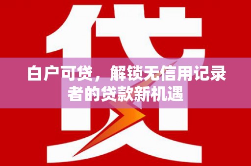 代县白户可贷，解锁无信用记录者的贷款新机遇