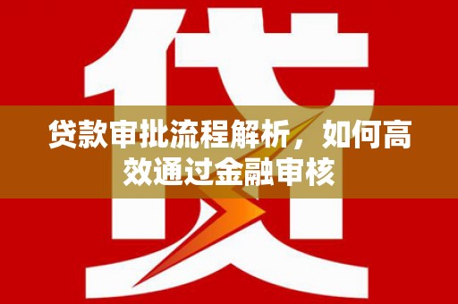 代县贷款审批流程解析，如何高效通过金融审核