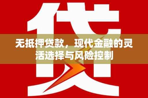 代县无抵押贷款，现代金融的灵活选择与风险控制