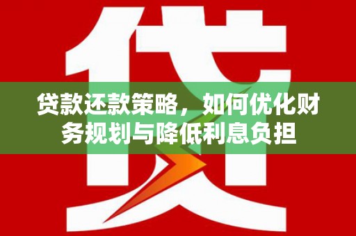 代县贷款还款策略，如何优化财务规划与降低利息负担