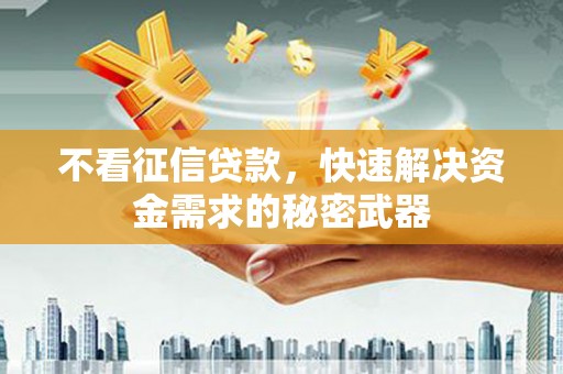 代县不看征信贷款，快速解决资金需求的秘密武器