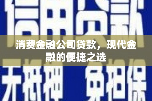 代县消费金融公司贷款，现代金融的便捷之选