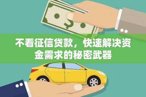 代县不看征信贷款，快速解决资金需求的秘密武器