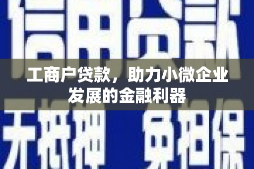 代县工商户贷款，助力小微企业发展的金融利器