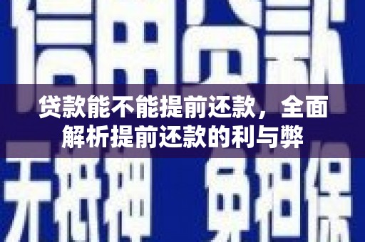 代县贷款能不能提前还款，全面解析提前还款的利与弊