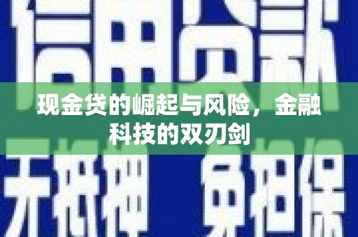代县现金贷的崛起与风险，金融科技的双刃剑