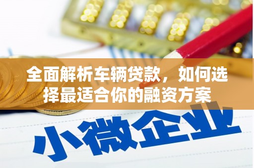 代县全面解析车辆贷款，如何选择最适合你的融资方案